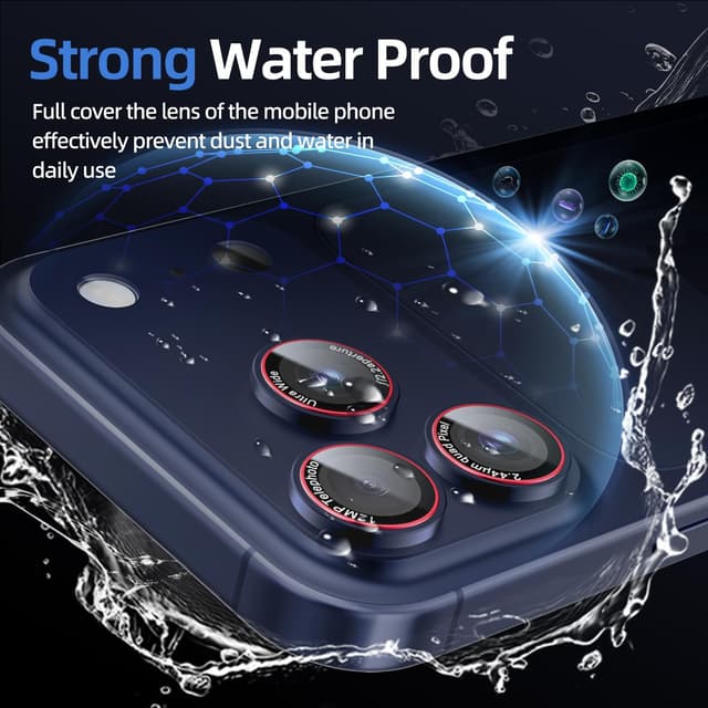 Thumbnail 6 de HelloDeere 9H High-alumina Tempered Glass Camera Lens Protector for iPhone 17 Pro Max (Blue, 2-Pack)