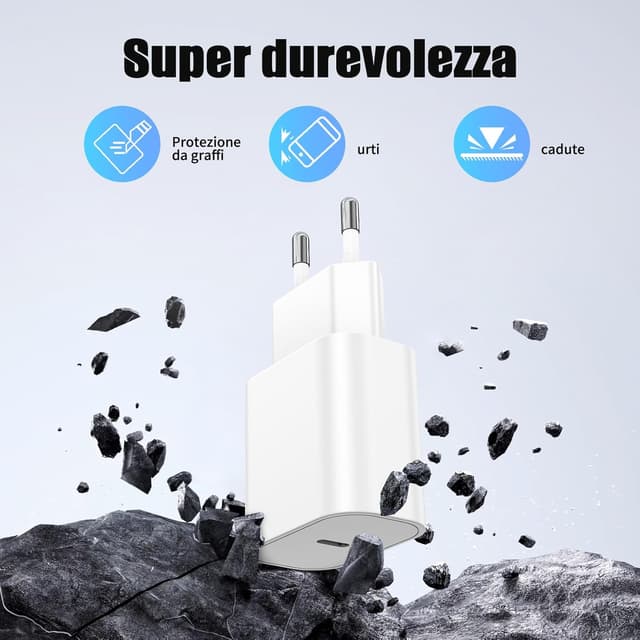 Detalle 2 de 20W Caricatore Rapido con Cavo 2m