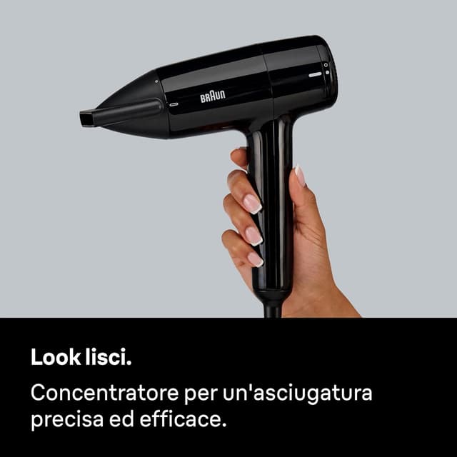 Detalle de Braun HD1.5 BRHD150E asciugacapelli compatto e leggero da 1800W con concentratore