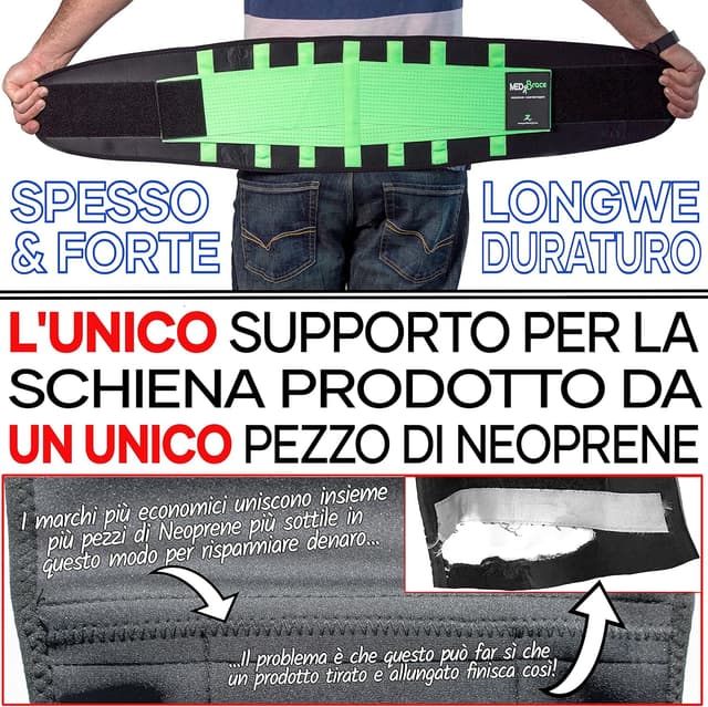 Detalle de MEDiBrace Fascia Lombare elastica con 4 stecche in plastica per supporto schiena e dolore da sciatica