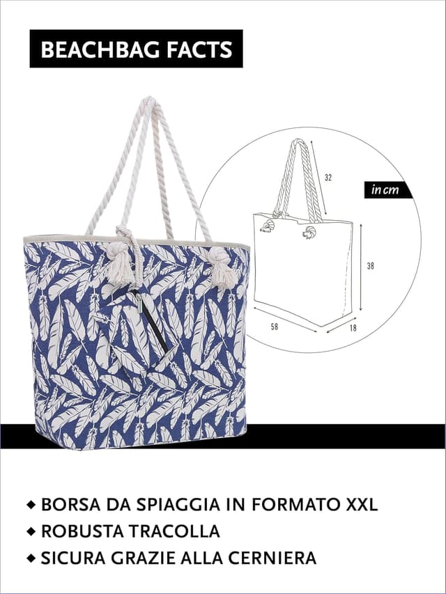 Thumbnail 1 de DonDon Borsa da spiaggia grande 58x38x18 cm