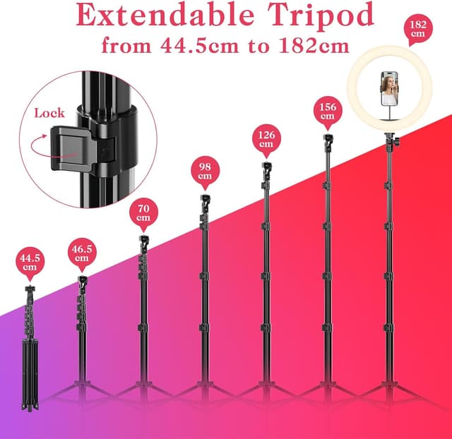 Thumbnail 3 de Ring Light with Tripod Stand 182 cm