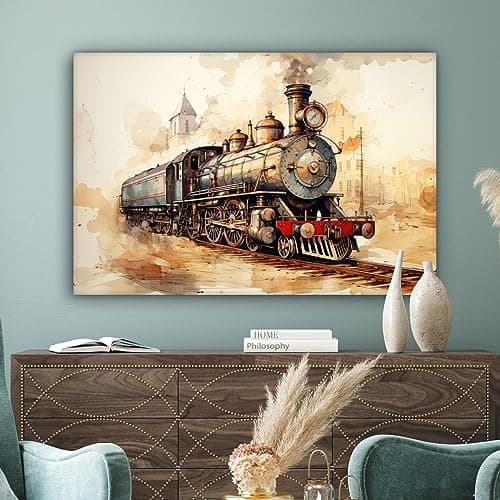 Thumbnail 6 de MuchoWow Tableau Murale Train 120x80 cm