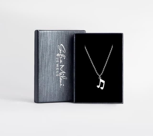 Detalle de 925-Silber Damen-Halskette Musiknoten 42-45 cm