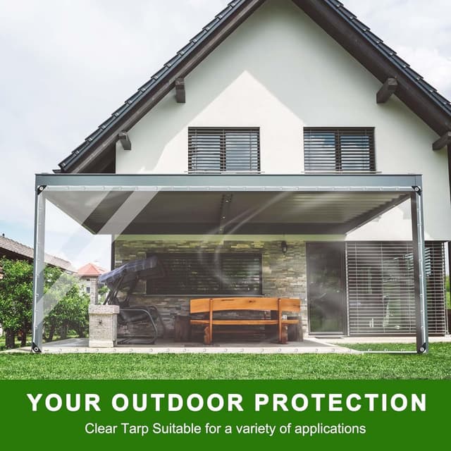 Thumbnail 4 de Clear Heavy Duty 8x10ft PVC Tarp for Outdoor Enclosures