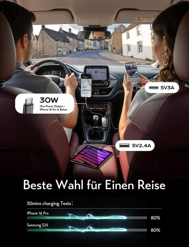 Thumbnail 2 de LISEN 57W USB-C Auto Ladegerät 3-in-1