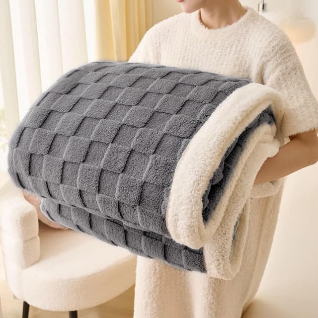 Imagen de Gracelife Sherpa-Decke Überwurf 150x200 cm Grau en OfertitasTOP