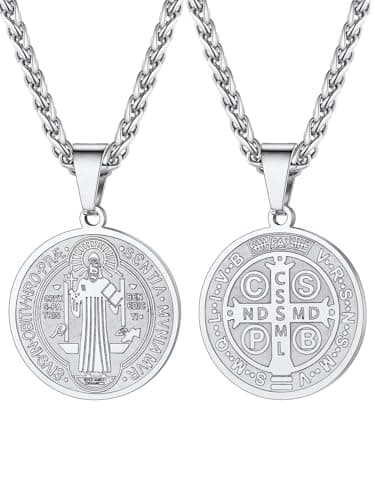 Detalle de U7 Medalla San Benito 37 mm collar hombre