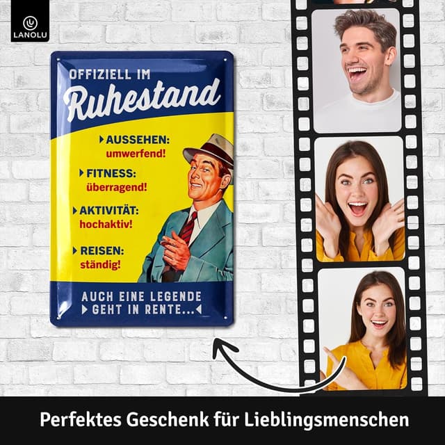 Detalle 2 de LANOLU Retro Blechschild 20x30cm