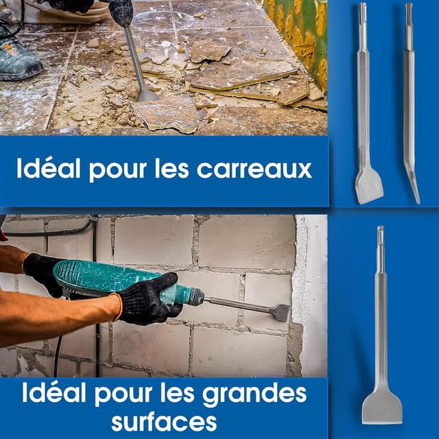 Thumbnail 4 de S&R Jeu 4 Burins SDS-Plus 250 mm