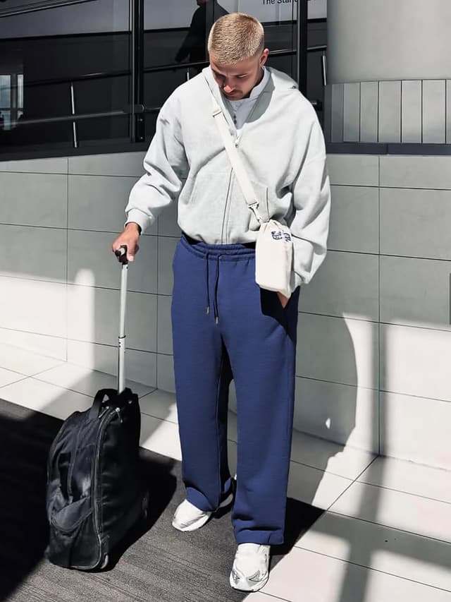 Detalle 2 de JMIERR Herren Casual Baggy Hosen mit breiten Beinen – Lounge-, Workout- & Reise-Sweatpants (S–3XL)