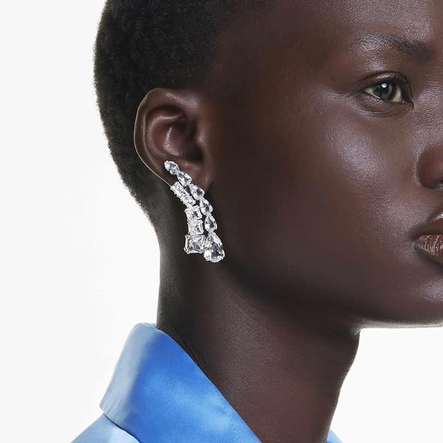 Thumbnail 4 de Swarovski Matrix Pendientes talla mixta, blancos