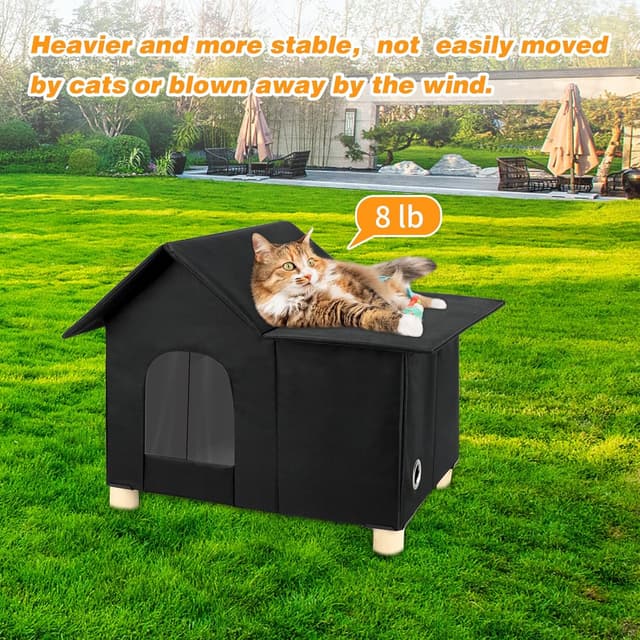 Thumbnail 5 de Lonepetu Heated Outdoor Cat House 19.7 in 🏠
