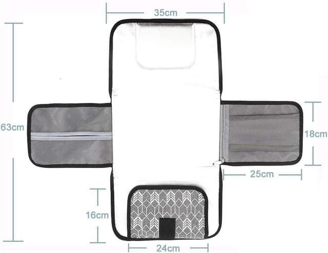 Thumbnail 5 de Lekebaby Portable Nappy Changing Mat with wipe pocket, grey