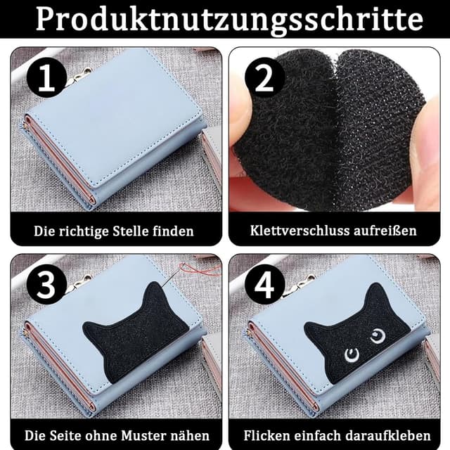 Thumbnail 4 de 3er Set Katzen Klett Patches 3 Stück