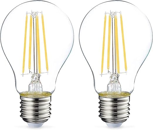 Detalle de Amazon Basics Bombilla LED E27 Edison, 7W, paquete 2