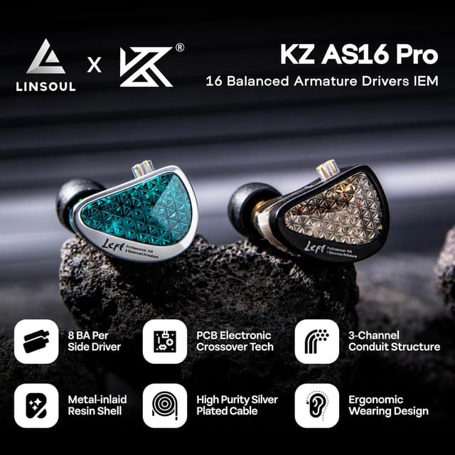 Thumbnail 1 de Linsoul KZ AS16 Pro cuffie in ear 16 BA
