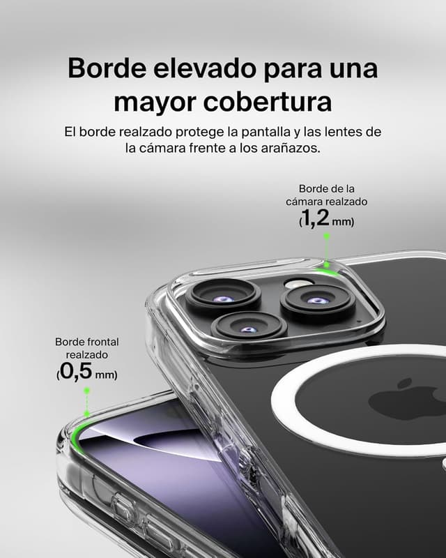 Detalle 2 de Belkin SheerForce Funda para iPhone 16 Pro 📱 MagSafe, Transparente