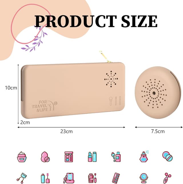Detalle 2 de MSIHEY Reise-Kosmetiktasche aus Silikon für Make-up-Pinsel und Beauty-Eier (23 x 10 x 2 cm)