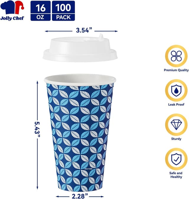 Detalle 2 de JOLLY CHEF 16oz Coffee Cups 100-Pack