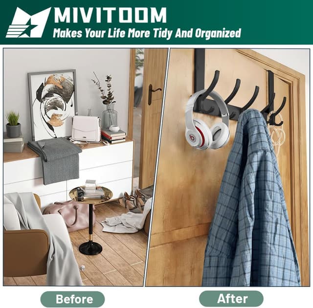 Detalle de Over Door Hooks stainless steel 5 hooks