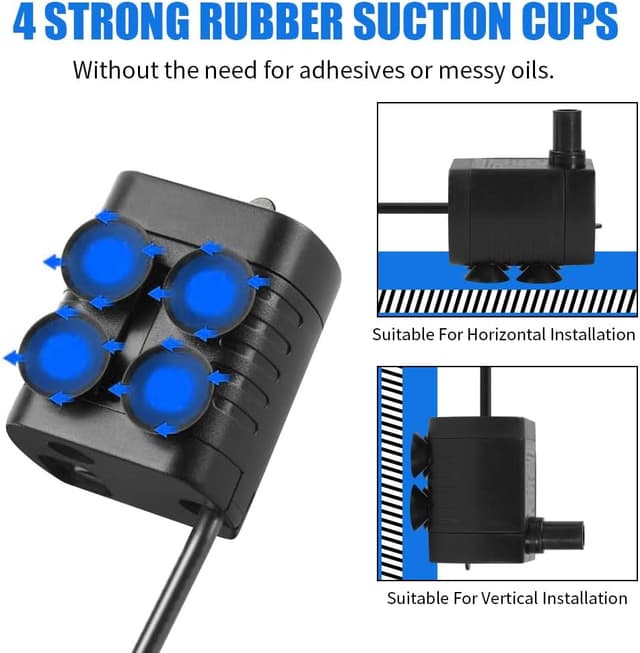 Detalle de flintronic Submersible Water Pump (USB, 200L/H) for aquarium, fish tank & hydroponics