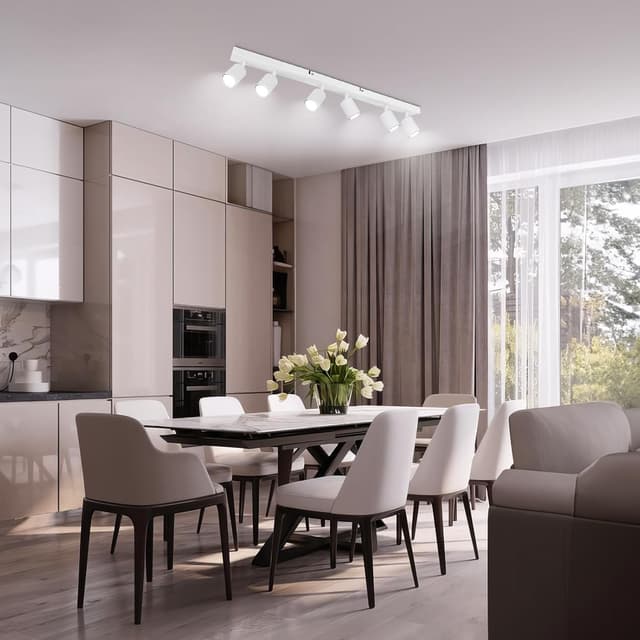 Thumbnail 6 de Ketom LED Deckenstrahler in Weiß (GU10) – 6-flammig schwenkbar für Küche & Wohnzimmer, ohne Leuchtmittel