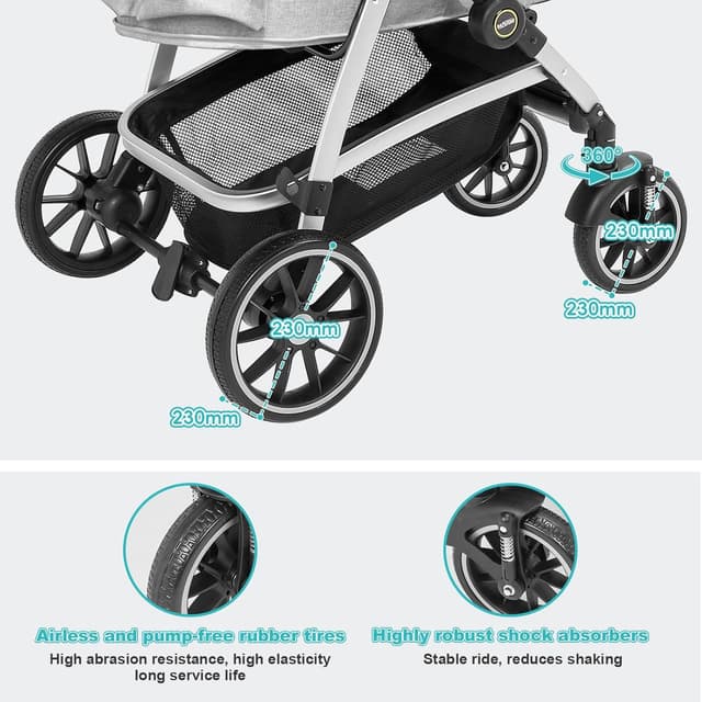 Detalle de DAISTERN Passeggino per cani 4 in 1 fino 25 kg