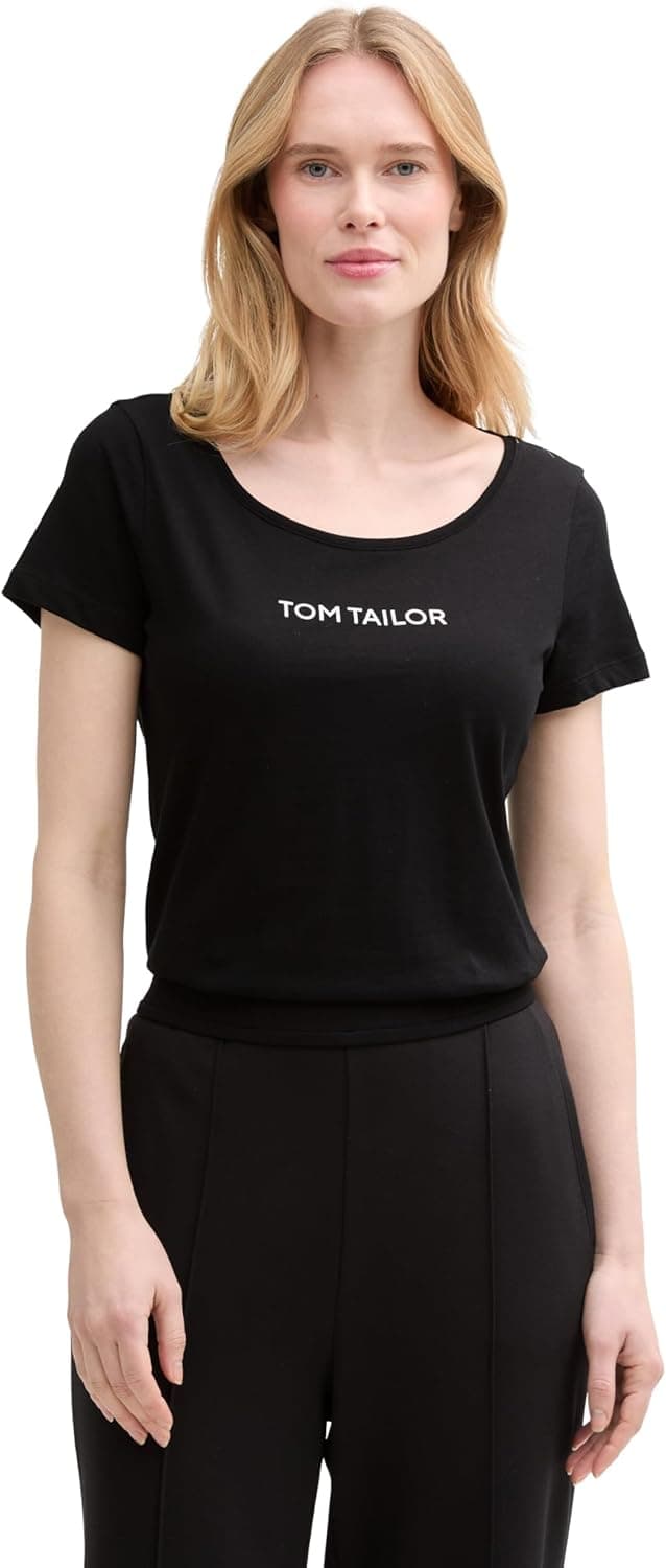 Detalle de TOM TAILOR 1046269 T-Shirt donna in cotone con girocollo