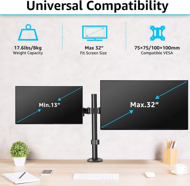 Detalle 1 de MOUNTUP Dual Monitor Stand 13–32 Inch