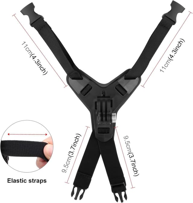 Detalle 2 de PULUZ Kinnriemen-Halterung für Motorradhelm (Klemme) kompatibel mit GoPro Hero 13/12/11/10, Insta360 X5/X4/X3 & DJI 360