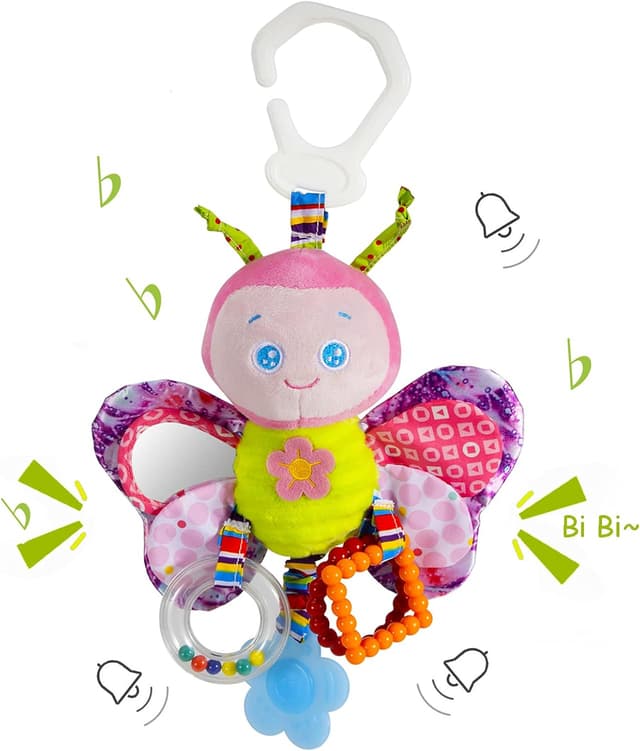 Imagen de Funsland Pram Toys for Babies clip-on rattle 0-6 months en OfertitasTOP
