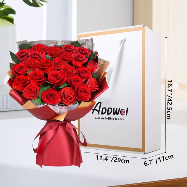 Thumbnail 5 de ADDWel Ewiger Rosenstrauß 24 Rosen 3–5 Jahre 🌹