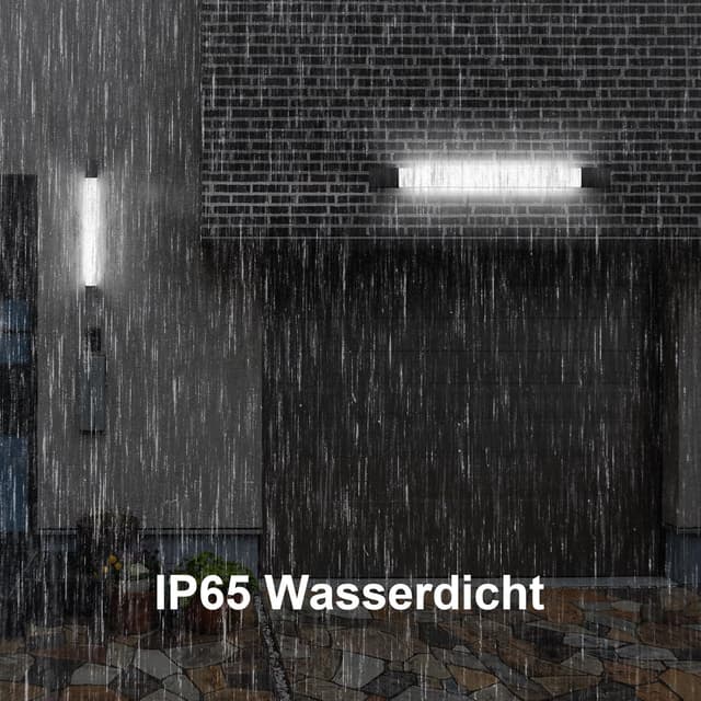 Detalle de Modlicht LED Feuchtraumleuchte 60 cm 18 W, 5.000 K, IP65 (schwarz) – Ultraslim Deckenleuchte