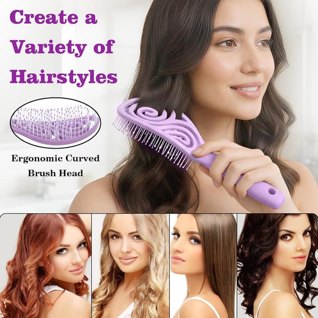 Thumbnail 6 de Spazzola Capelli Districante viola con ventilazione a velocità e denti distanziati