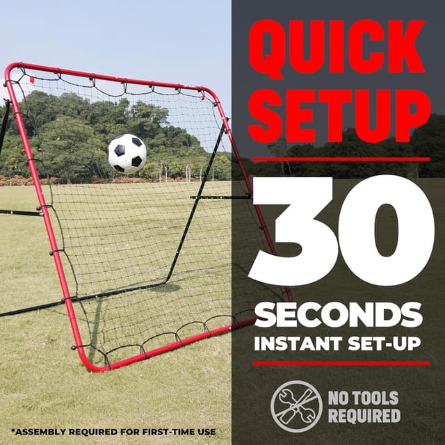 Detalle de TGU Soccer Rebounder Rebound Net (Kick-Back) — Quick-Fold Football Training Net for Kids & All Ages