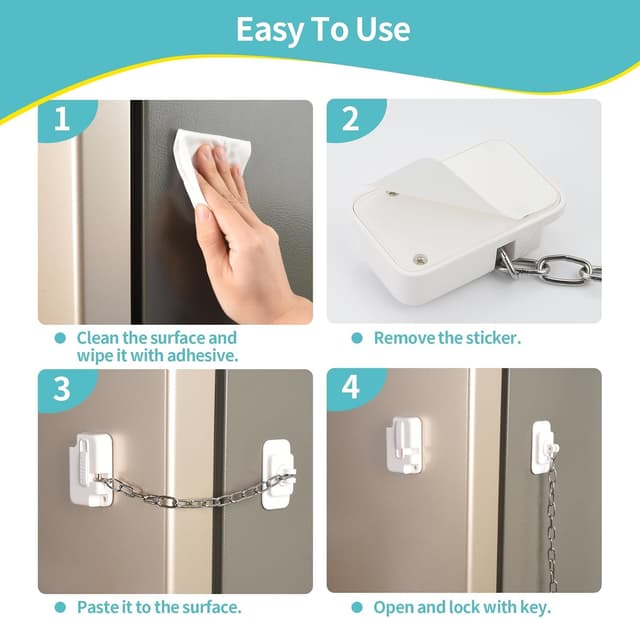 Thumbnail 5 de OTraki 2 Piezas Cerradura para Puerta Frigorífico