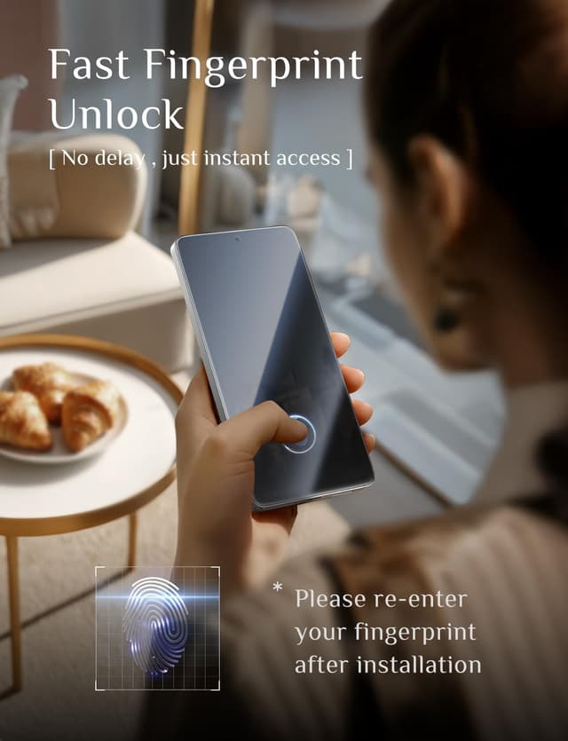 Detalle 2 de MAGIC JOHN for Samsung Galaxy S26 Ultra Screen Protector (6.9-inch), 9H Tempered Glass, Fingerprint Unlock, 2-Pack