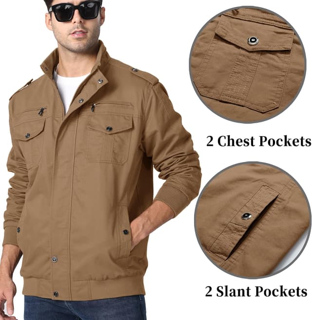 Detalle 2 de KEFITEVD Herren Übergangsjacke mit Stehkragen