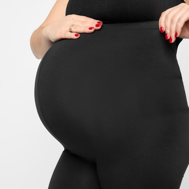 Detalle 2 de Leggings premaman corti Merry Style in viscosa con vita alta