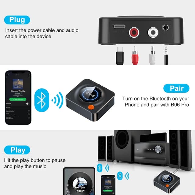 Detalle 2 de eppfun Bluetooth Audio Adapter 5.3