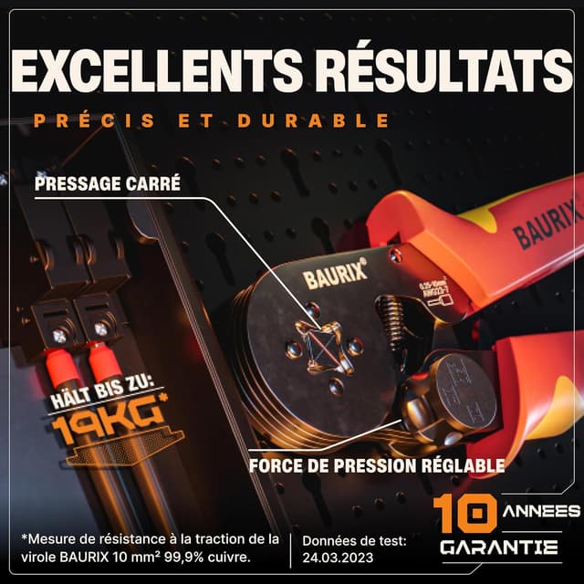 Thumbnail 1 de BAURIX Pince à Sertir embouts câble 0,25–10 mm²