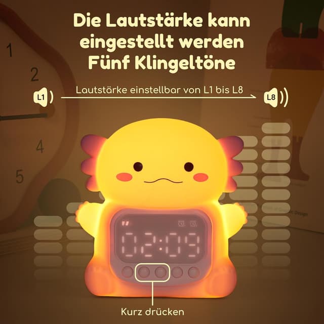 Thumbnail 5 de Yiliaw Axolotl Wecker mit Nachtlicht