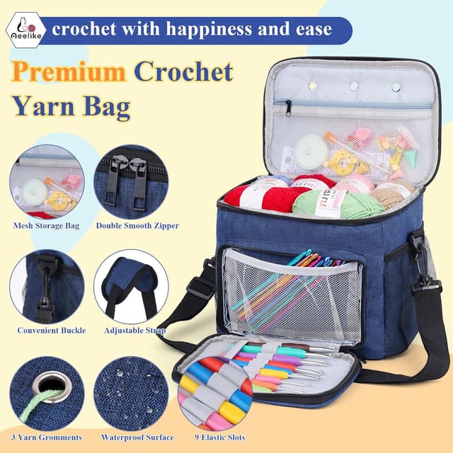 Thumbnail 3 de Aeelike 85PCS Crochet Kit 20x25g yarn