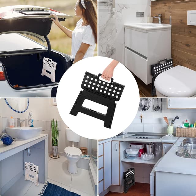 Thumbnail 4 de Folding Step Stool 9 inch – Heavy Duty Foldable Stool 🪜