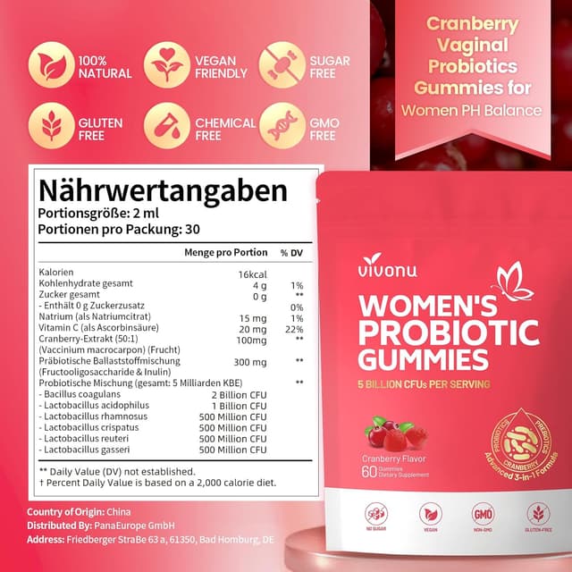 Thumbnail 6 de VivoNu Vaginale Probiotika Gummies für Frauen 60