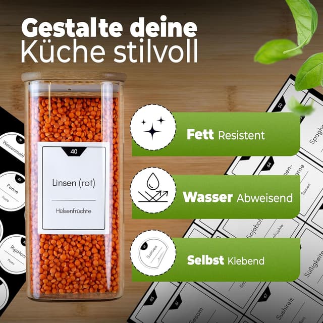 Thumbnail 3 de CLIDOR weiße Vorratsetiketten selbstklebend 210 Stück