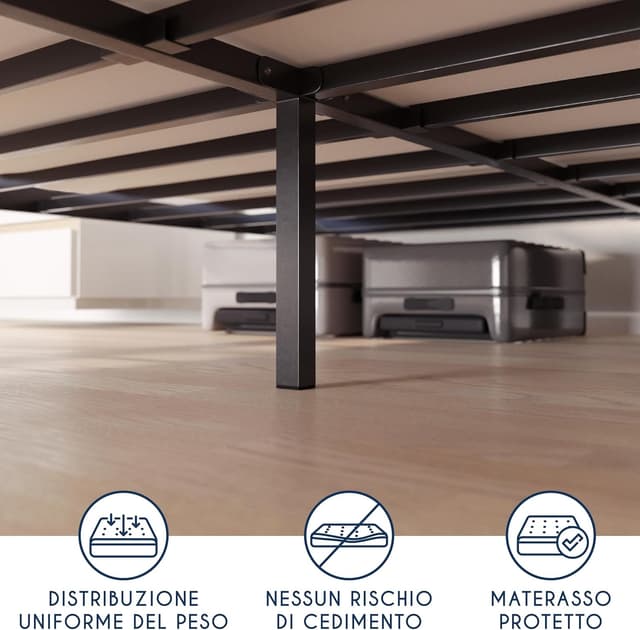 Thumbnail 5 de Dreamzie Letto Una Piazza e Mezza 135x190 cm Metallo Nero