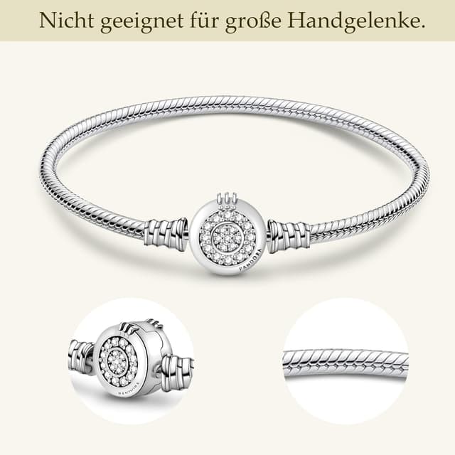 Detalle de Ruaidhra Sterling Silber 925 Charm-Armband für Damen mit Kronenverschluss