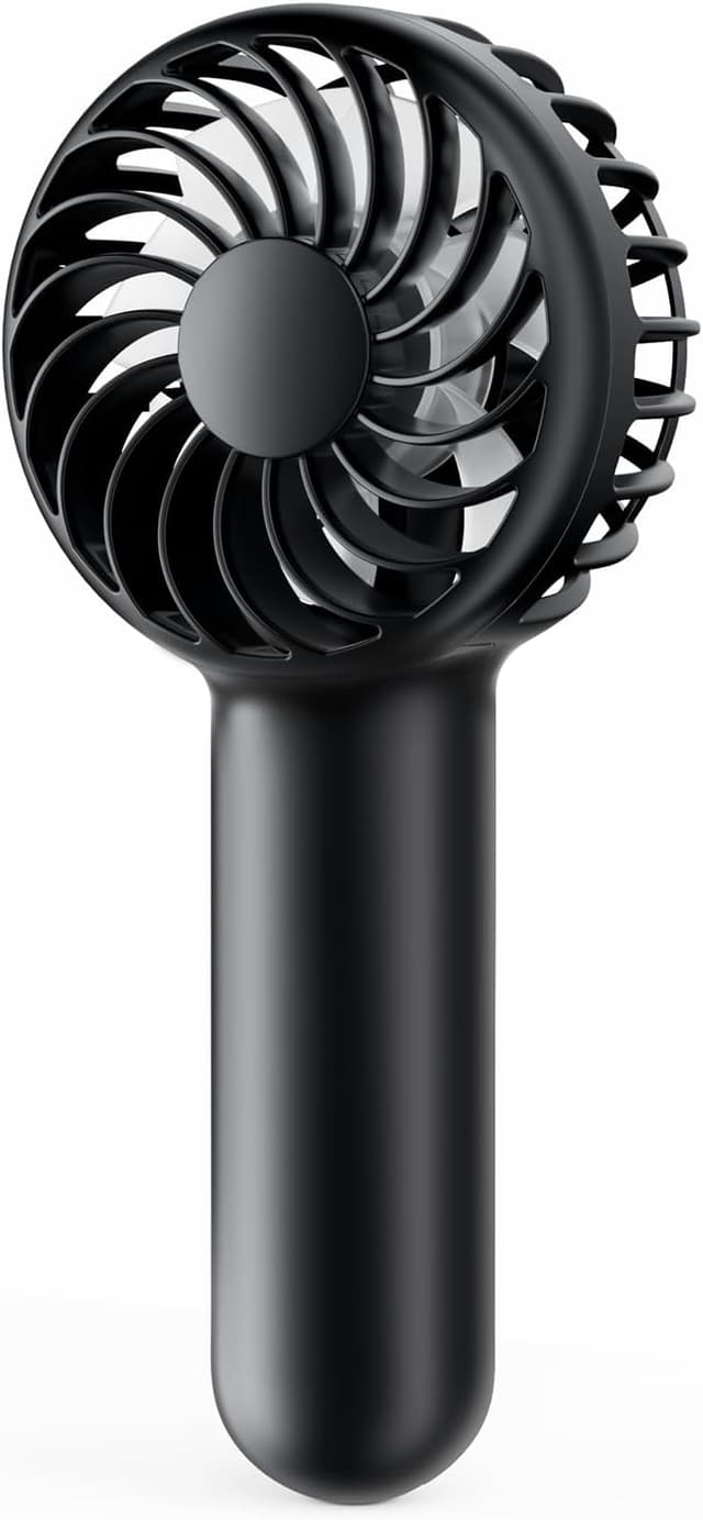 Detalle de Gaiatop Mini Portable Handheld Fan (3-speed, USB rechargeable) for travel, camping and quick makeup drying